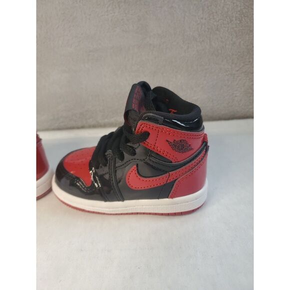 Air Jordan 1 Retro High OG TD 'Patent Bred' Infant Size 4c Uk 3.5 ( 12 Month) - Picture 14 of 16
